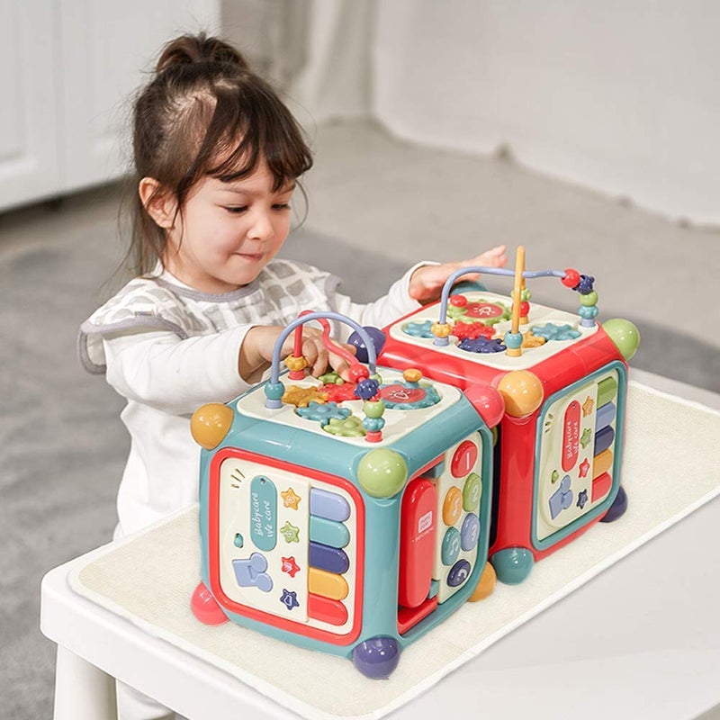 USTIDE Montessori Mat Children Playing Mat 27.5"x43.3" Montessori Work Rugs Cotton Hand Woven Rug, Off White - Image 5